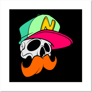 skull head cartoon Posters and Art